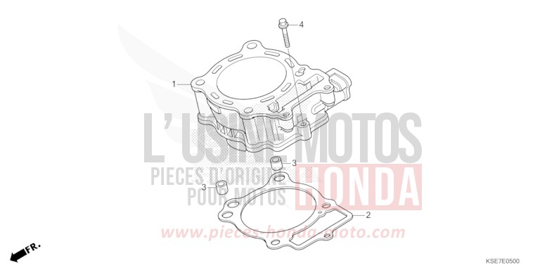 CYLINDER for CRF150R "Big wheels" EXTREME RED (R292) from 2022